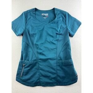 Greys Anatomy by Barco Spandex Stretch Teal V-Neck Scrub Top‎ Women's M